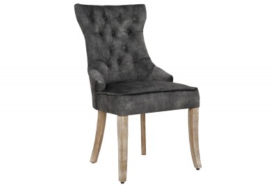 Design szék Queen bársony szürke-zöld
